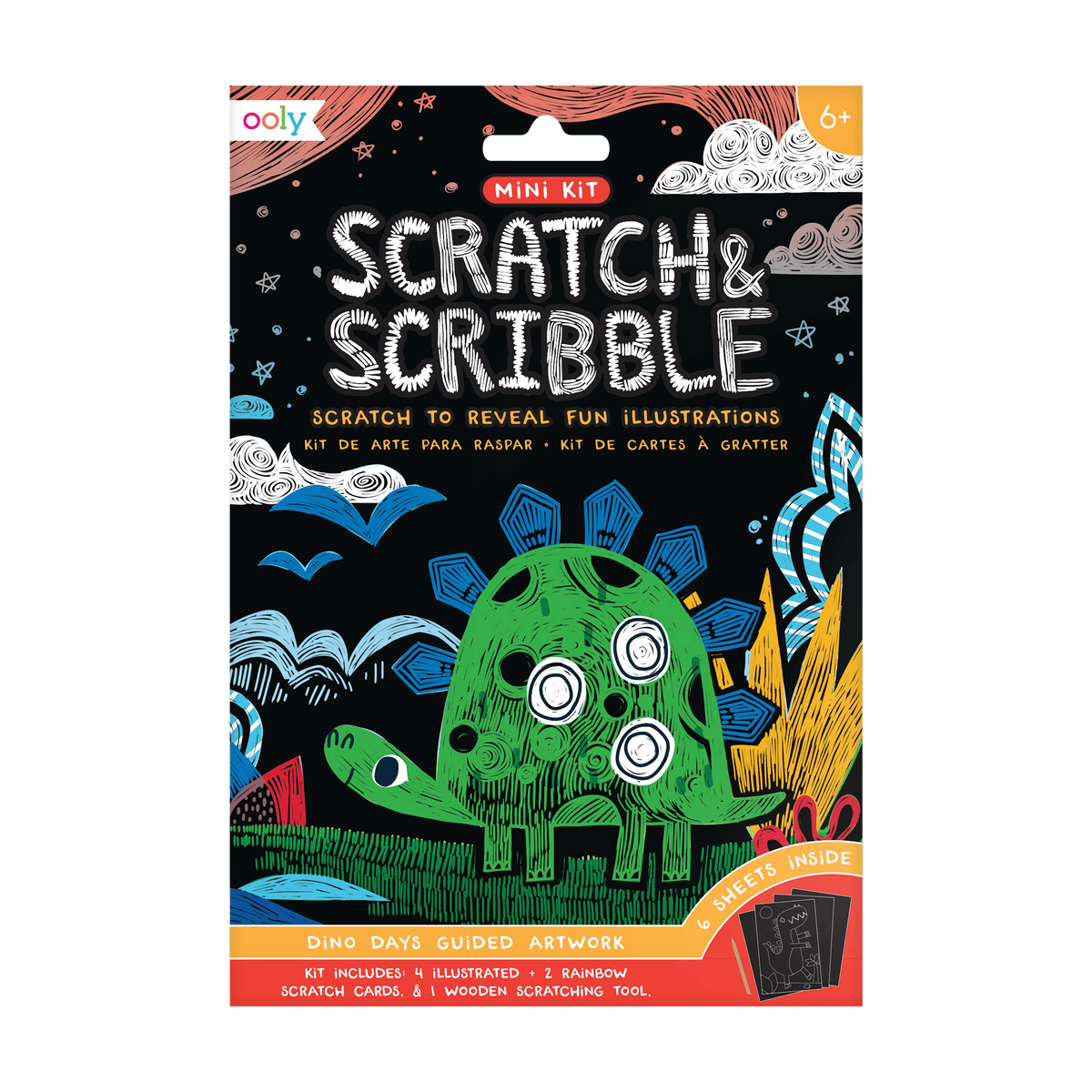 Neon Scratch Art Dinosaurs [Book]