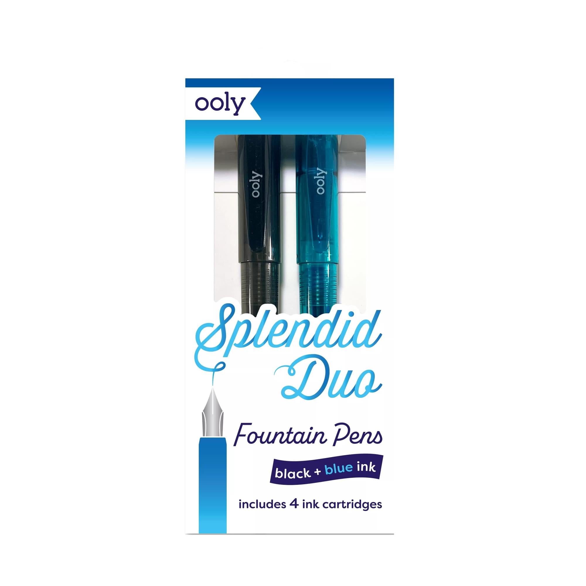 Splendid Duo - Fountain Pens - Black & Blue Ink - Set of 2 - OOLY