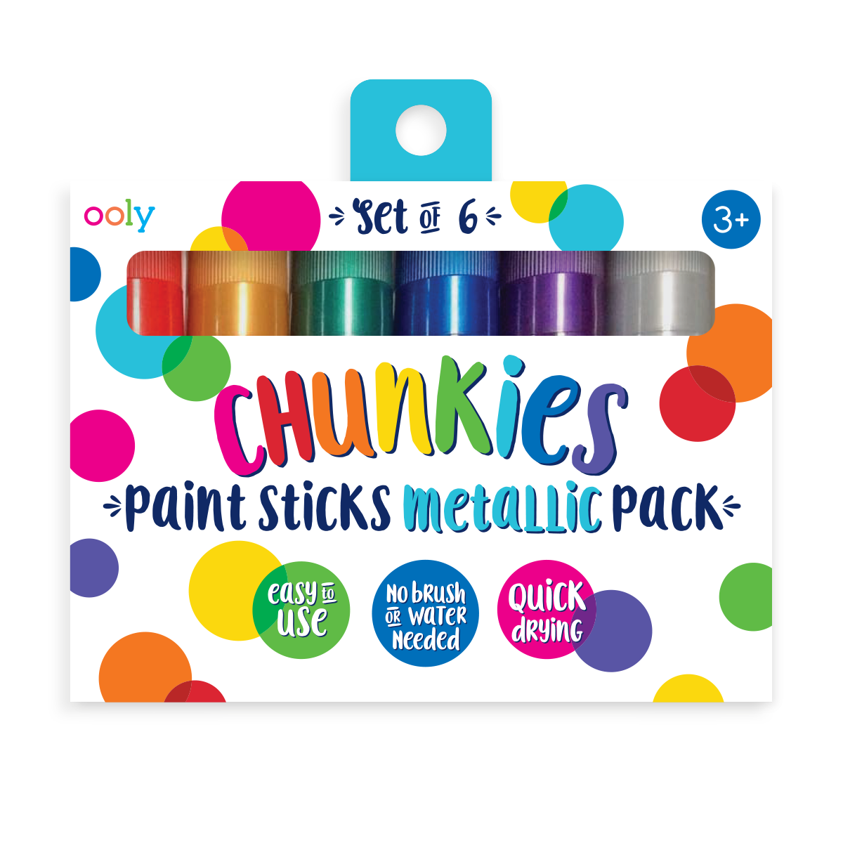 OOLY Chunkies Paint Sticks - Metallic - Set of 6 – EasyTot