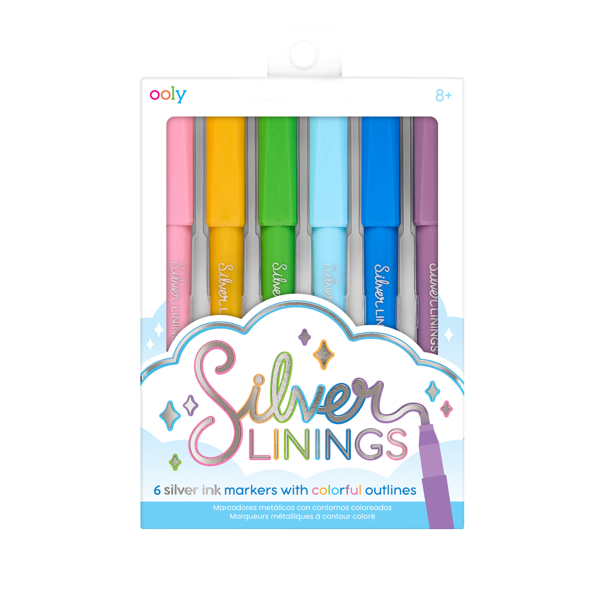 Outline Markers, Double Line Glitter Shimmer Markers Set of 8 / 12 / 24 Colors Self-outline Markers Pens for Card Making, Lettering, DIY Art Drawing