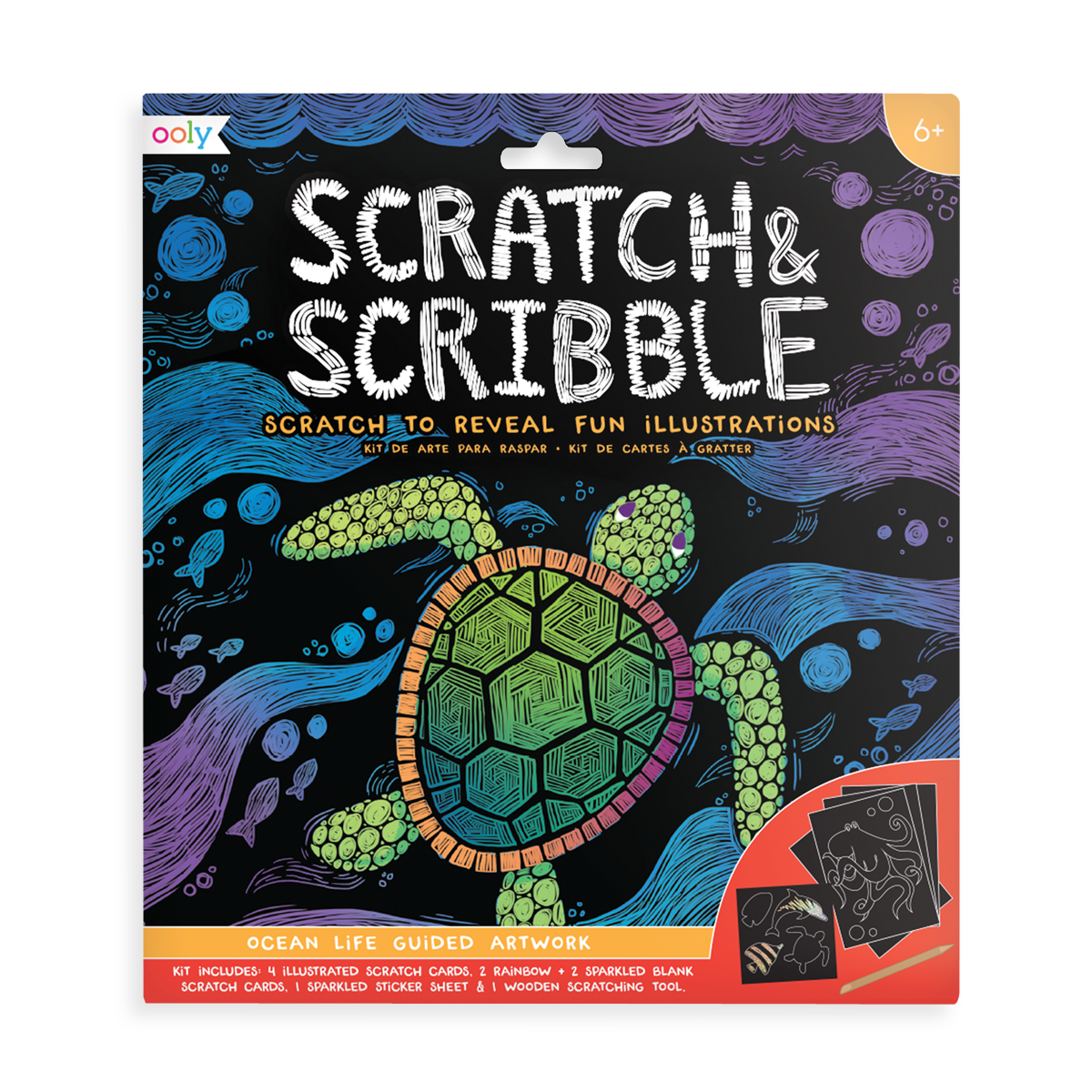 Ooly Mini Scratch & Scribble Art Kit - Dinosaur Days – Mini Mint