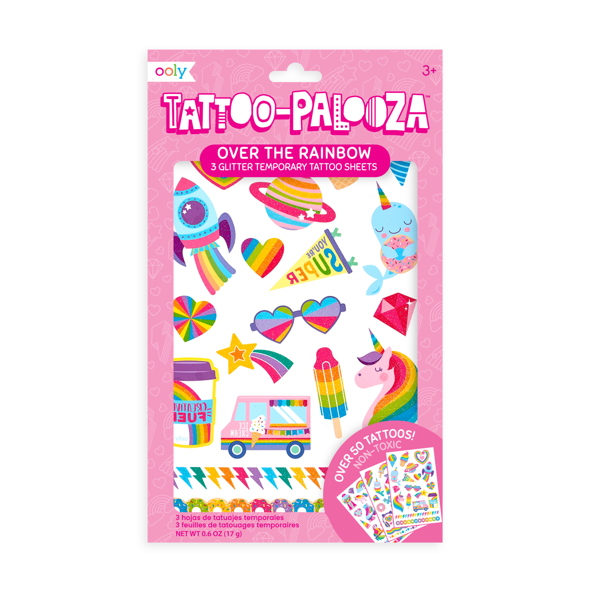 Sketch and Sparkle Tattoo Pens - Over the Rainbow