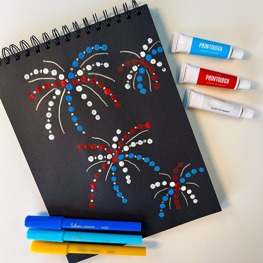 Easy DIY Dot-Painting Fireworks:  A Fun Fourth of July Craft