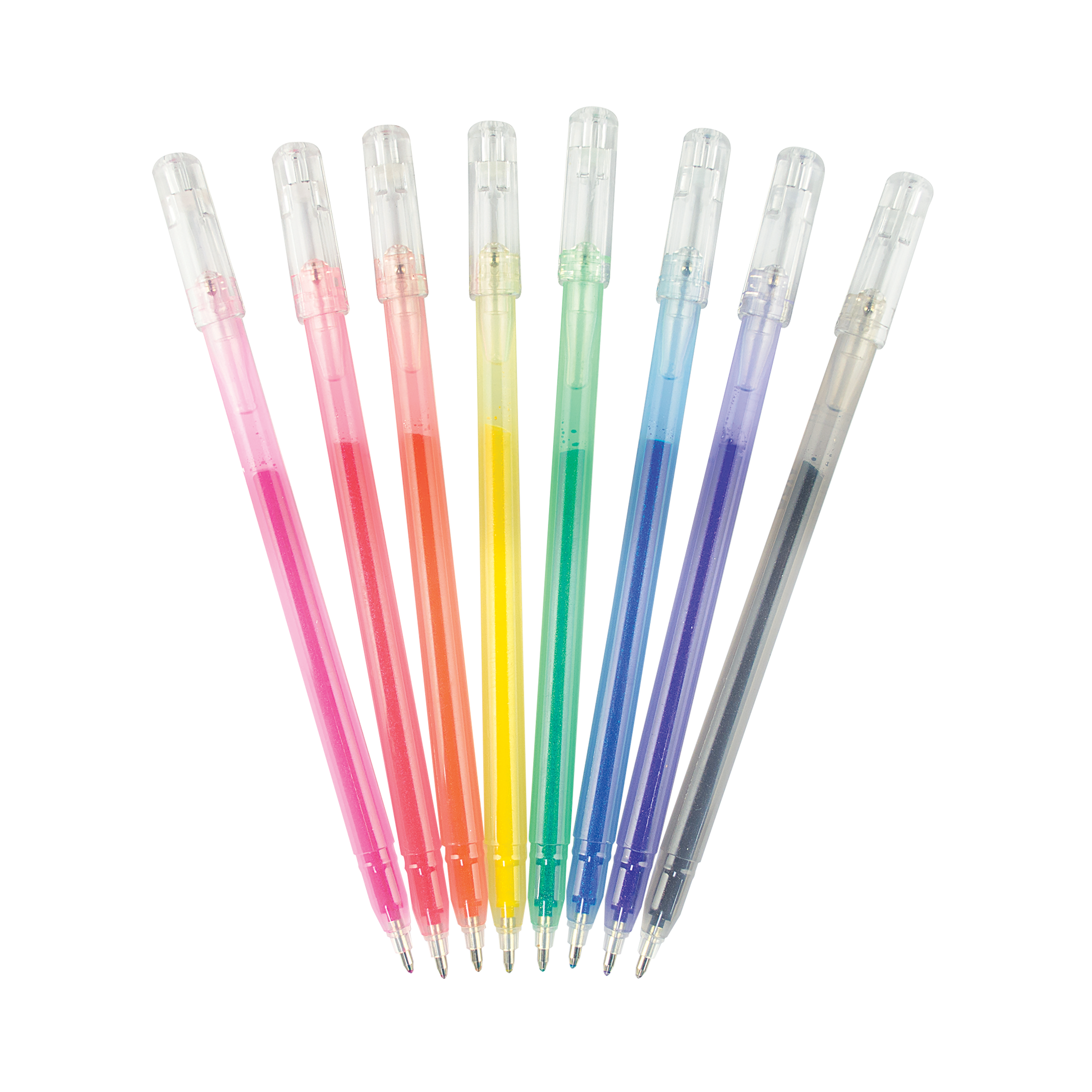 OOLY Radiant Writers Glitter Gel Pens fanned out with points exposed