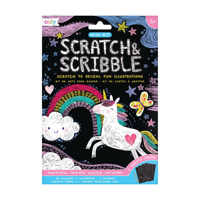 Funtastic Friends Scratch and Scribble Mini Scratch Art Kit - OOLY