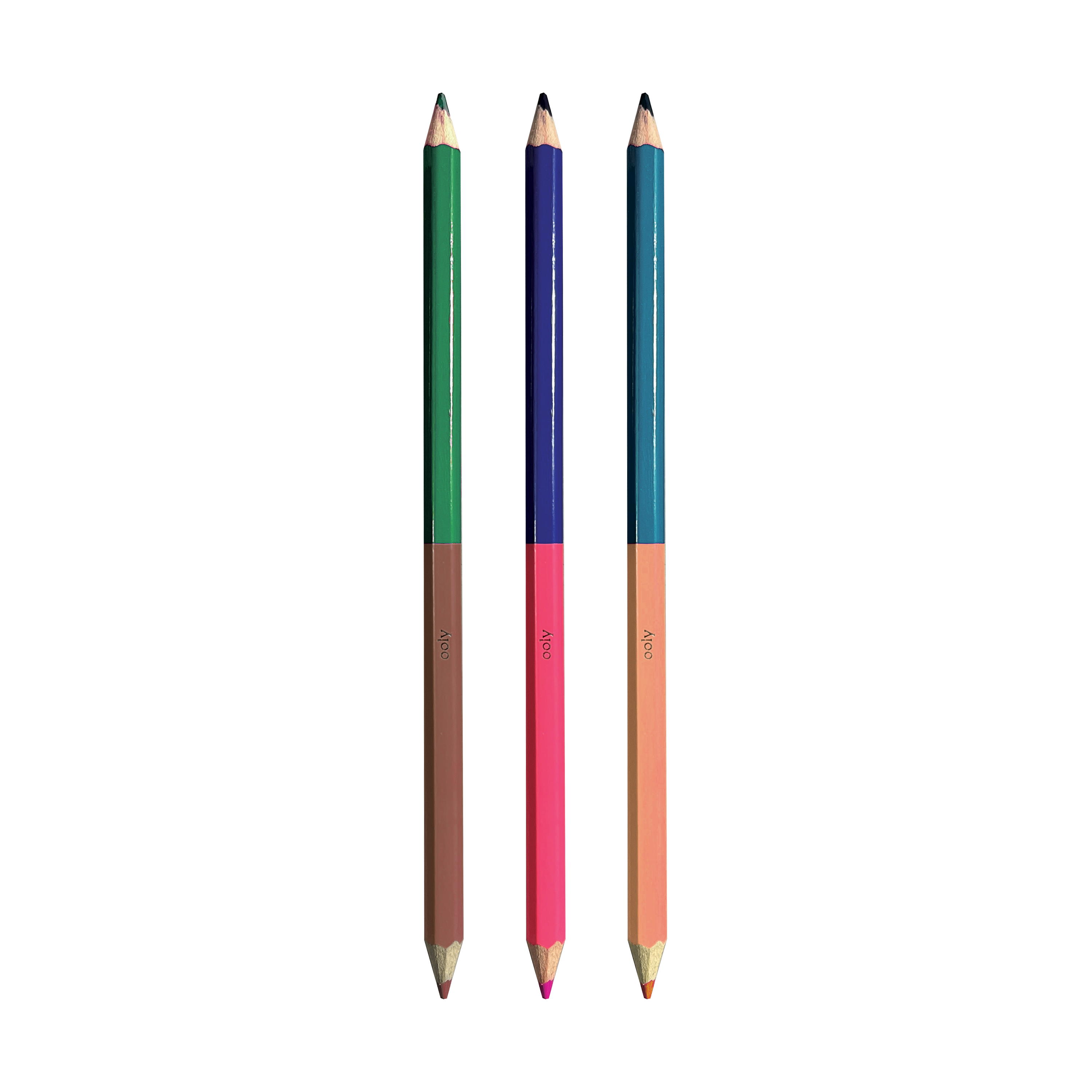 3 double ended 2 Of A Kind Colored Pencils