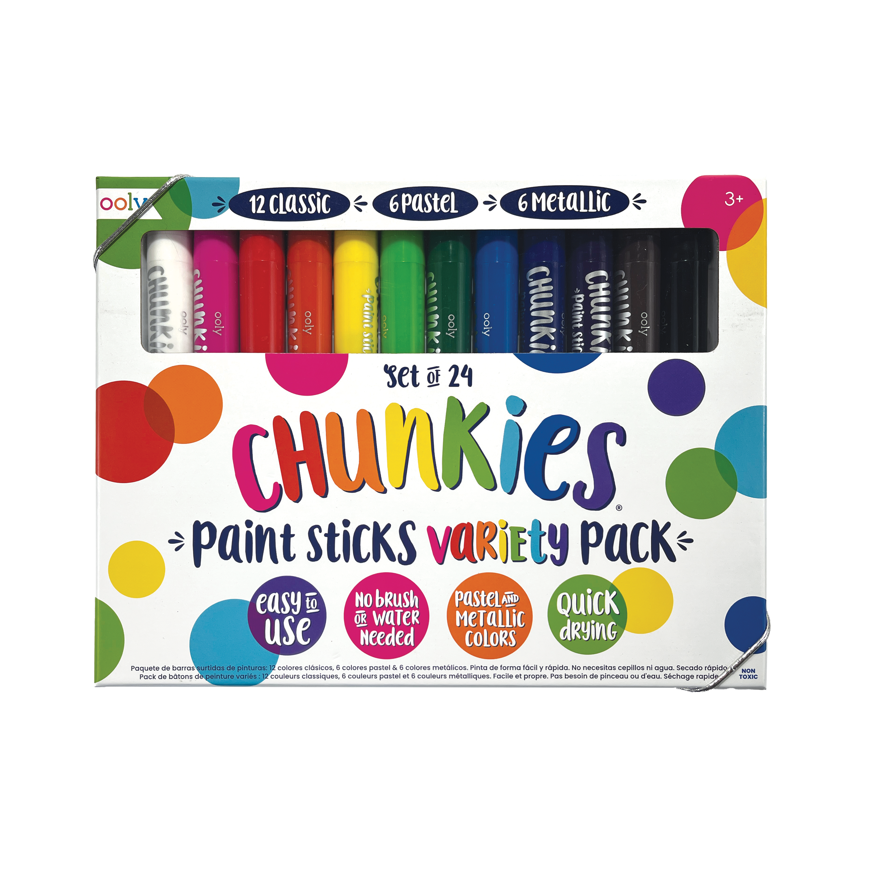 OOLY Chunkies Paint Sticks variety pack with original colors, pastel and metallic