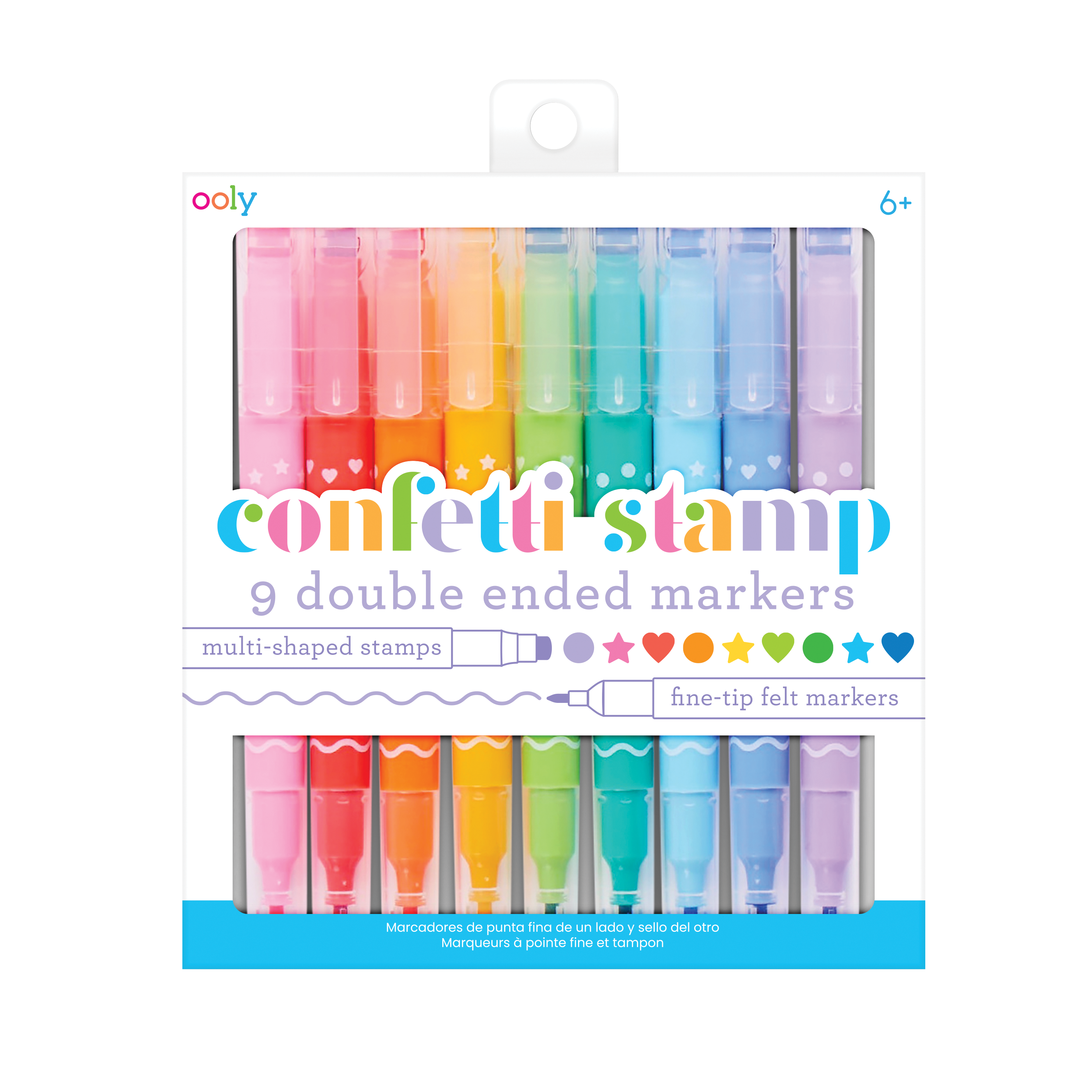 OOLY Confetti Stamp Double-Ended Markers in packaging