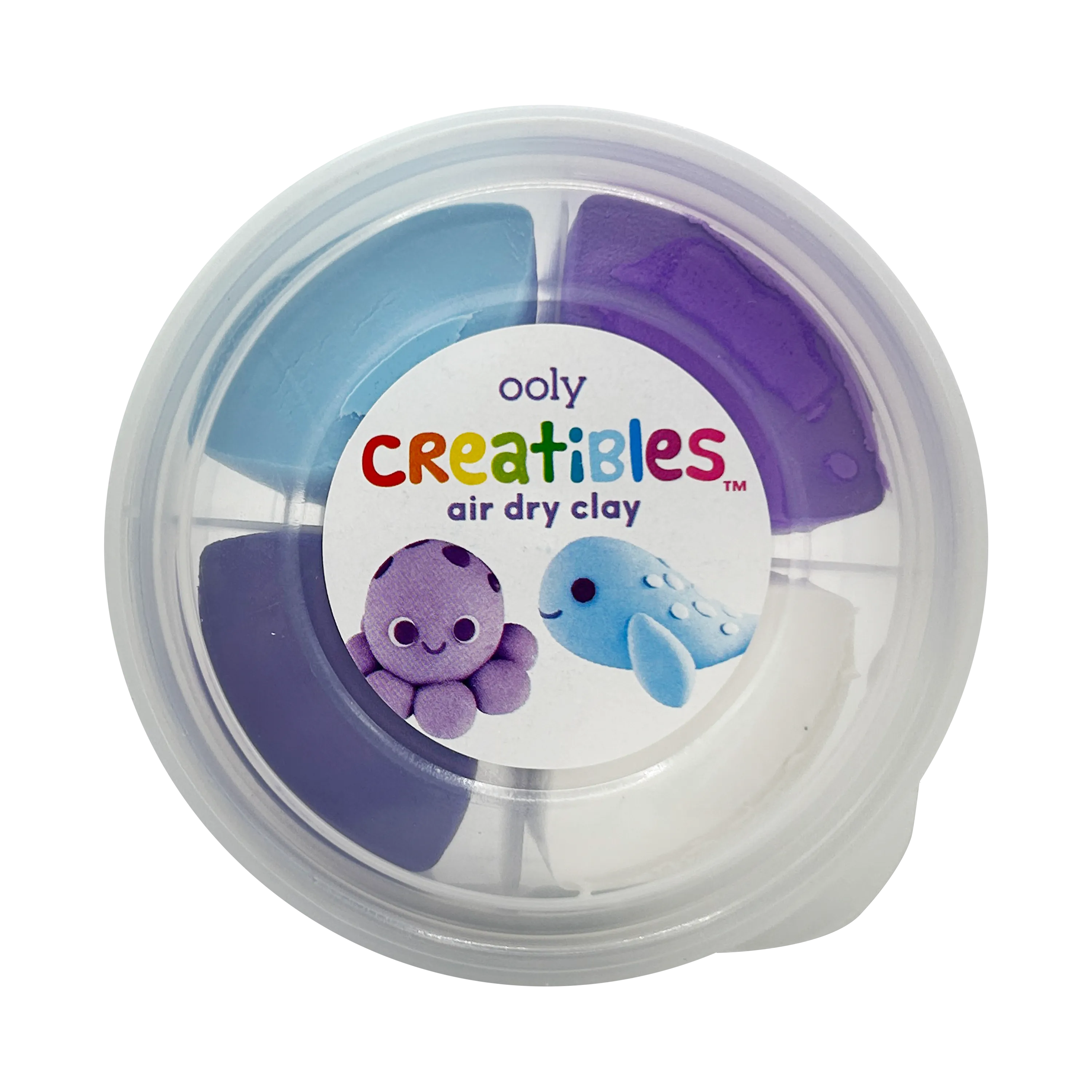 Closed tub of OOLY Creatibles Mini Air Dry Clay Kit - Ocean BFFs