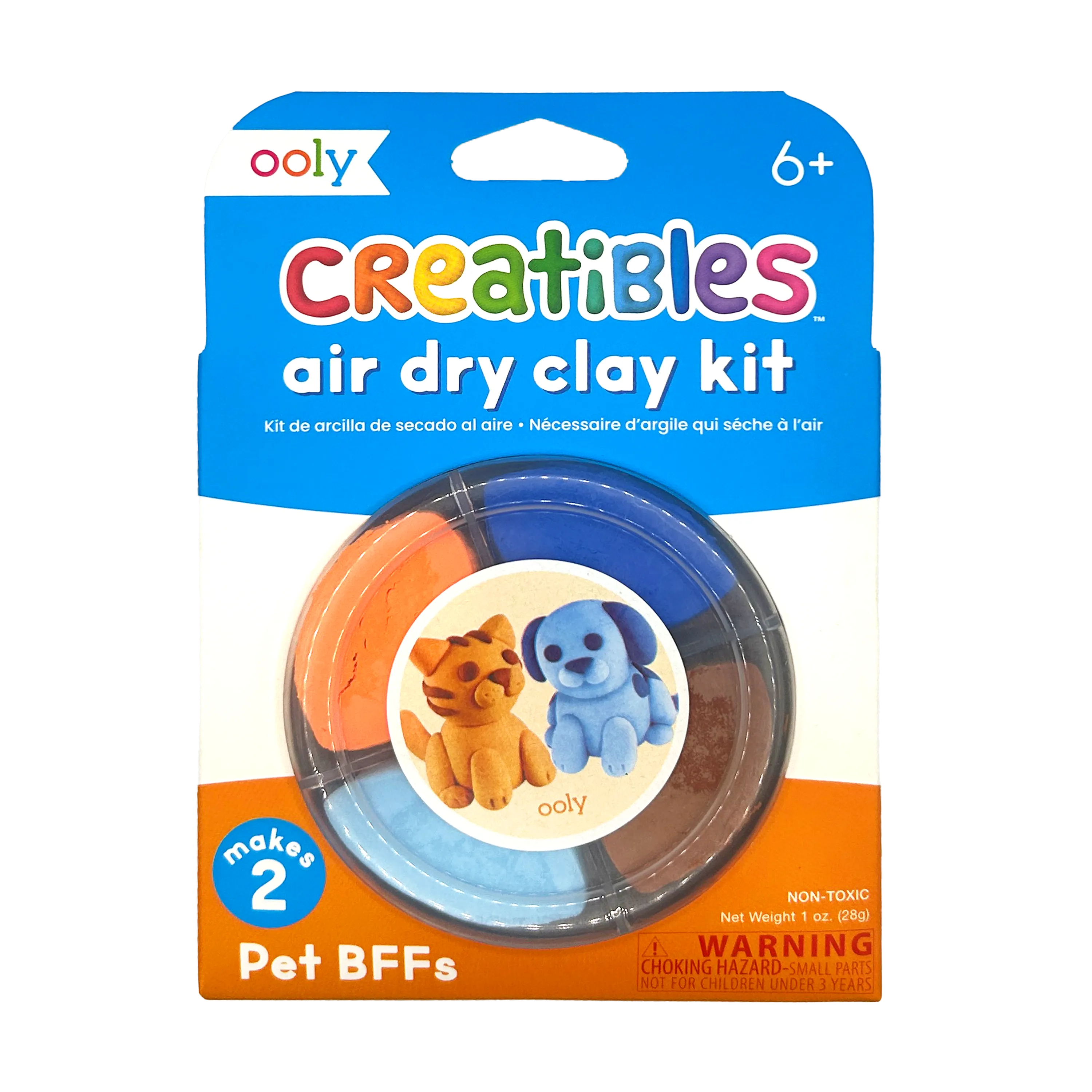 Front of packaging of OOLY Creatibles Mini Air Dry Clay Kit - Pet BFFs