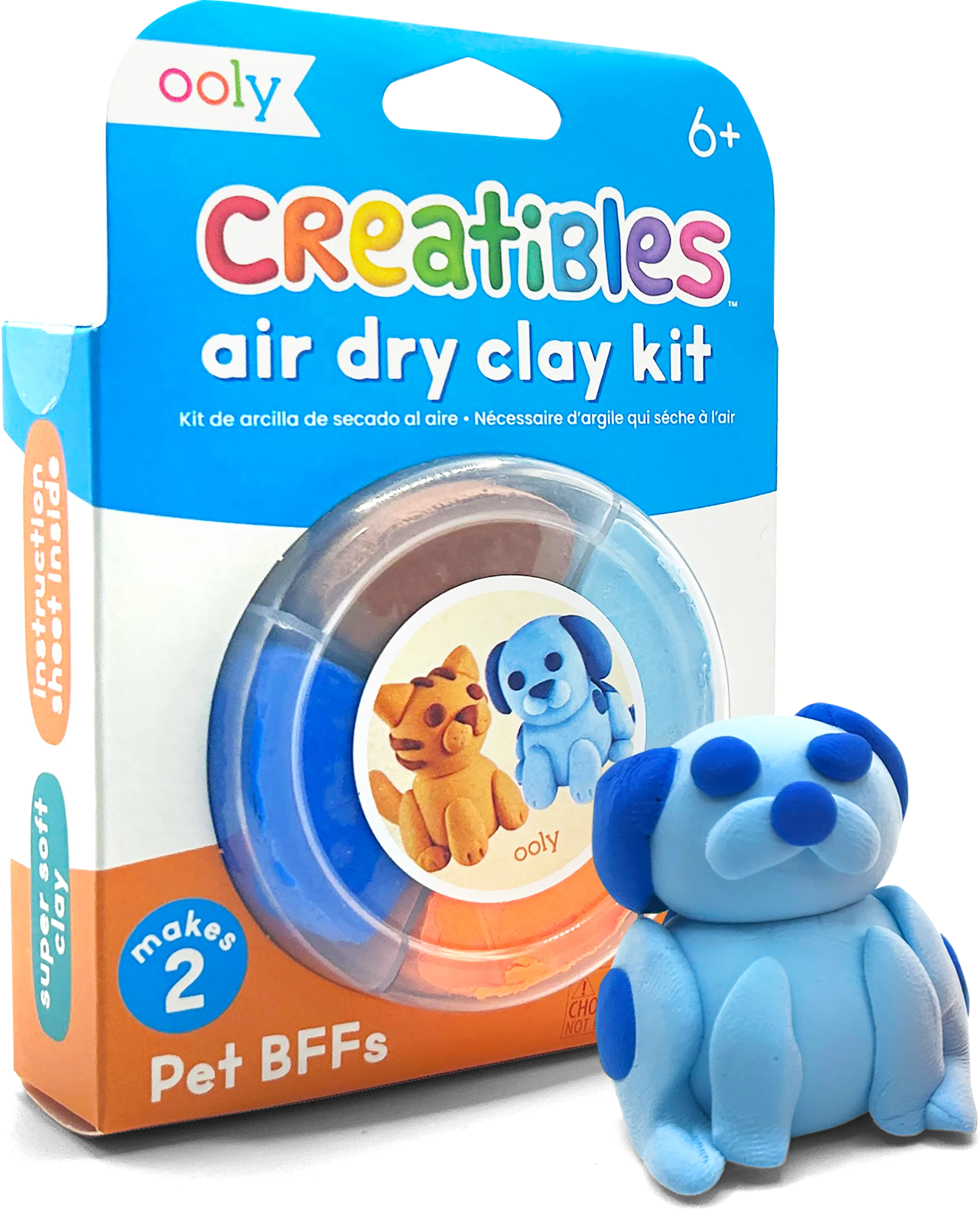 Quarter angle of packaging of OOLY Creatibles Mini Air Dry Clay Kit - Pet BFFs