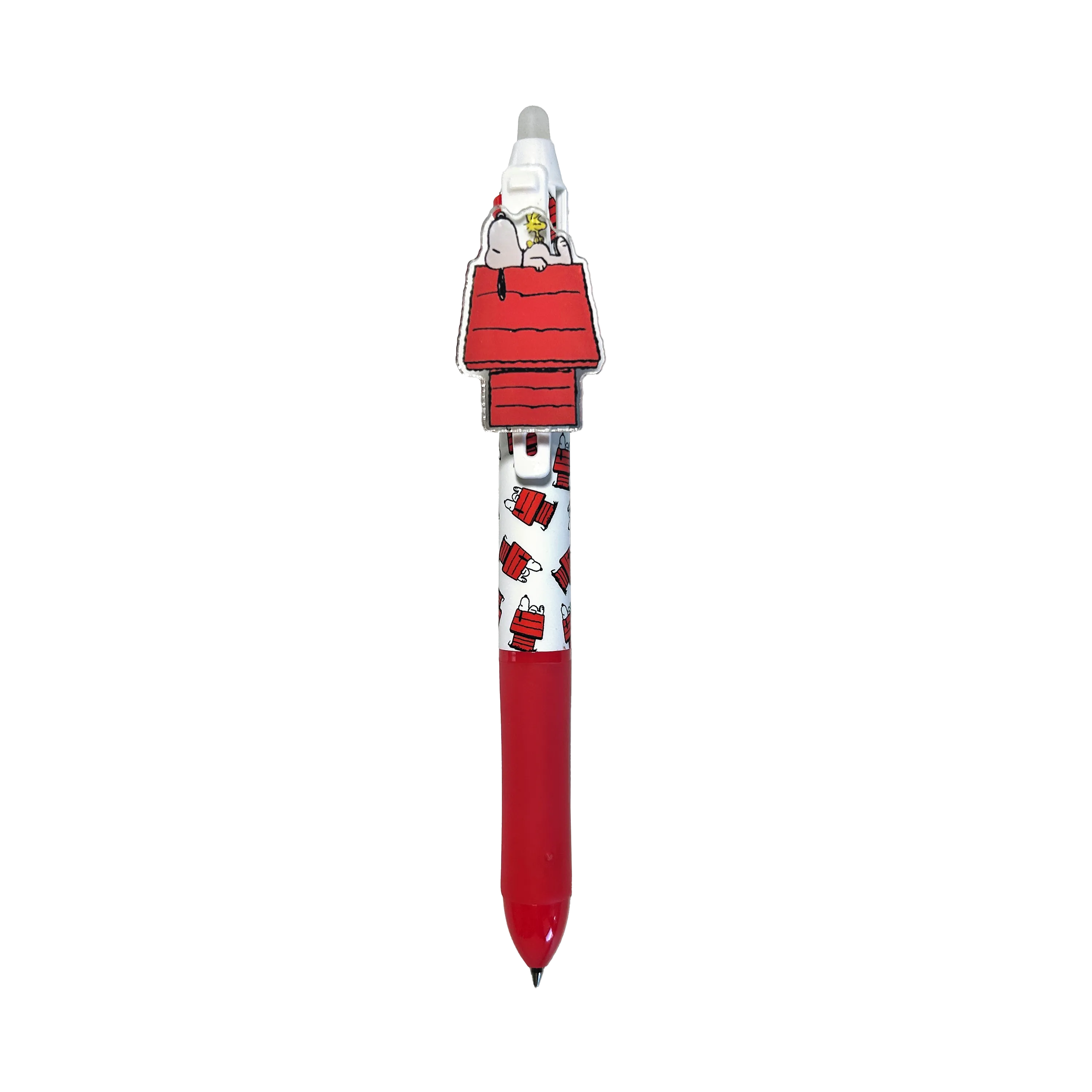 OOLY x Peanuts - 3 Color Erasable Gel Pen with Snoopy and Woodstock on doghouse topper