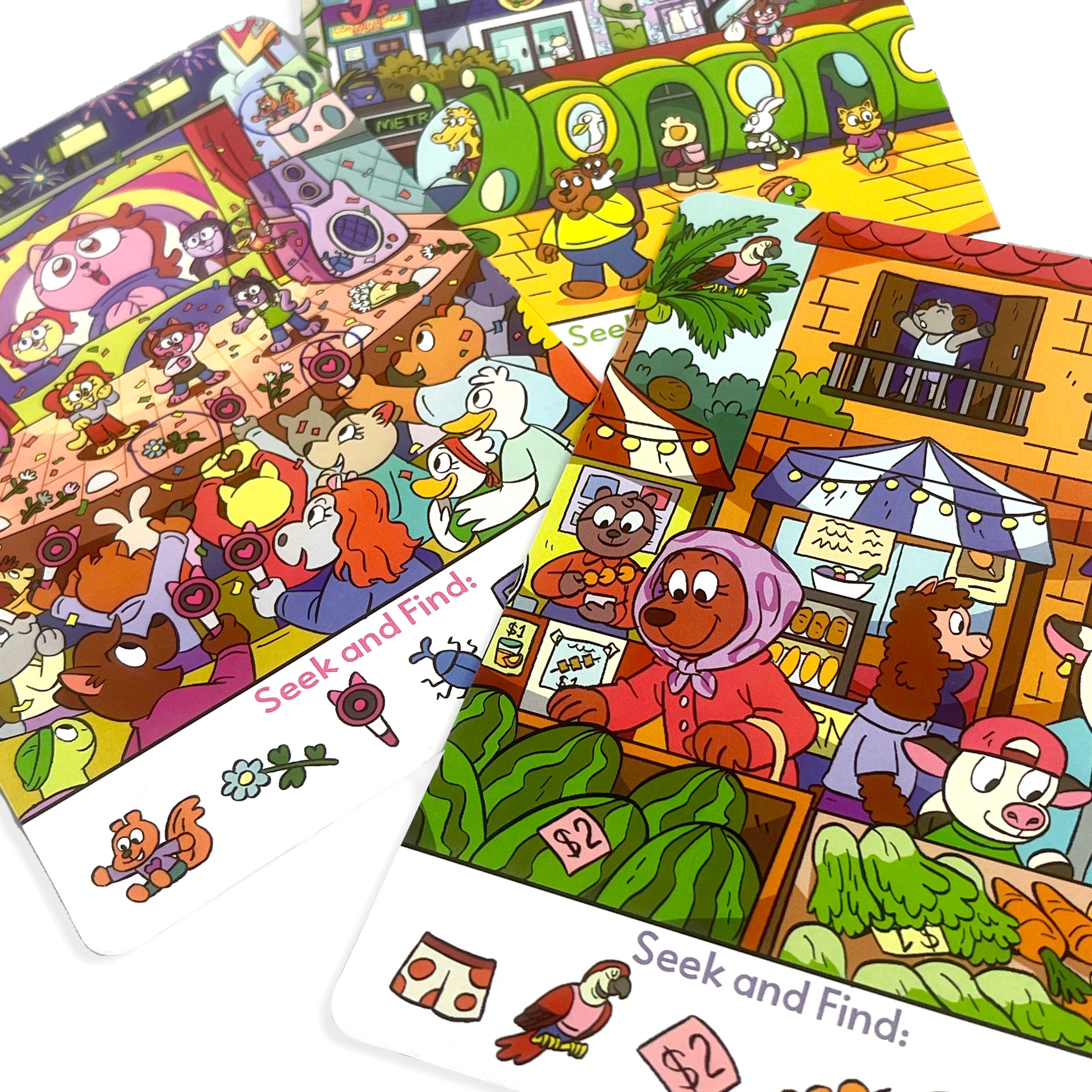 OOLY Seek and Find Paper Games activity card set close up