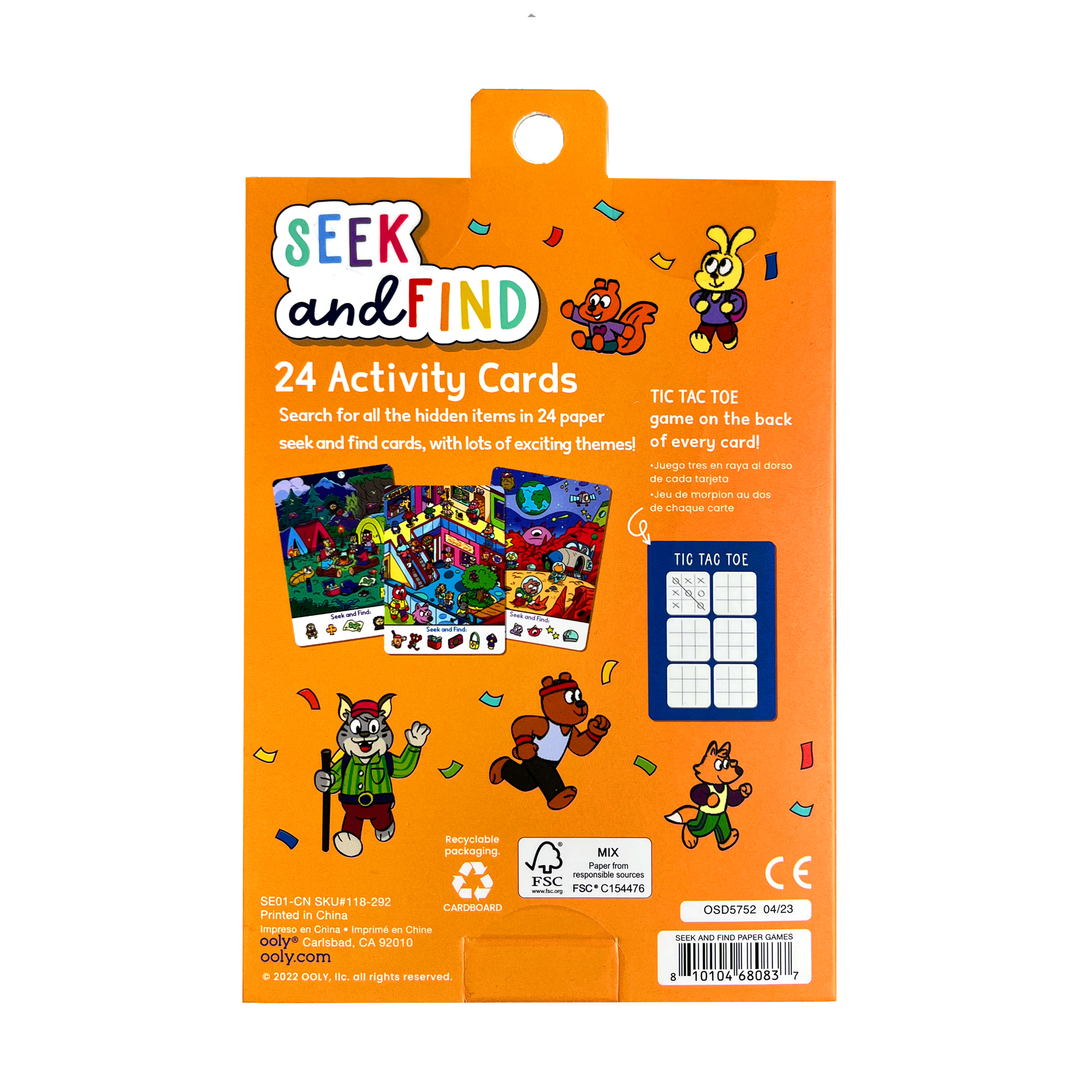 OOLY Seek and Find Paper Games activity card set back of packaging