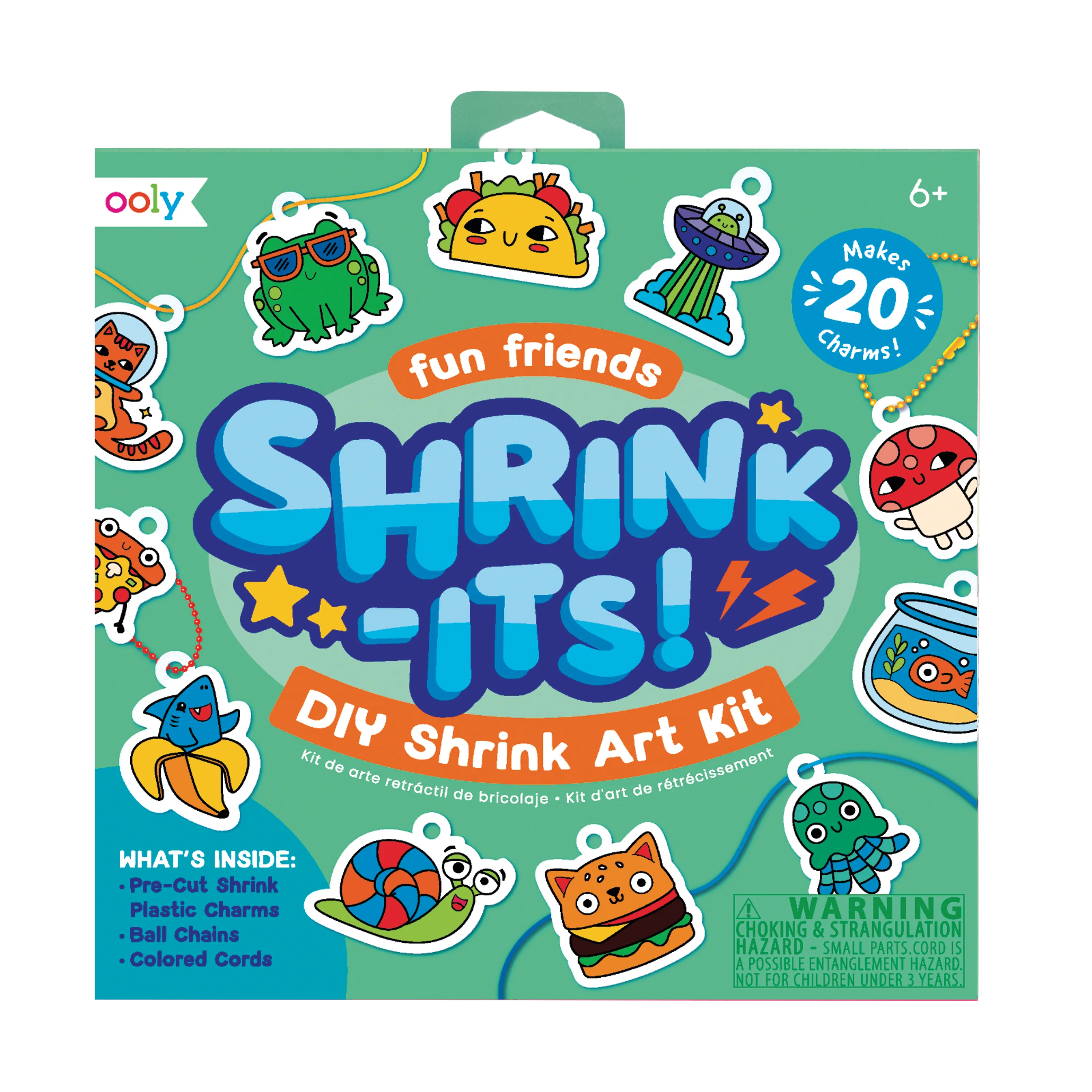 OOLY Shrink-its! DIY Shrink Art Kit - Fun Friends front of packaging