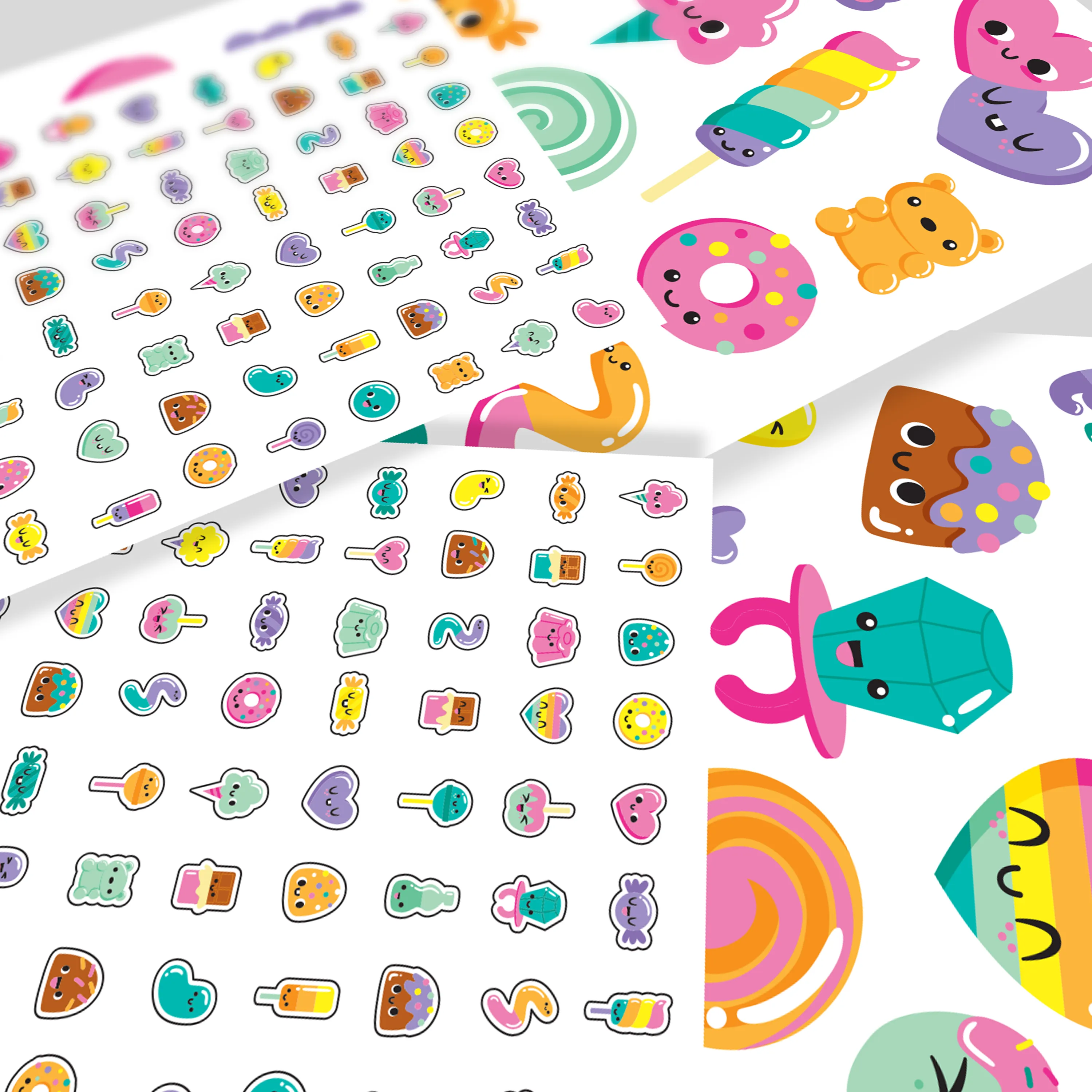 Close up of Tattoos and nail sticker sheets from OOLY Tattoo-Palooza Temporary Tattoos & Nail Stickers - Sweet Shop