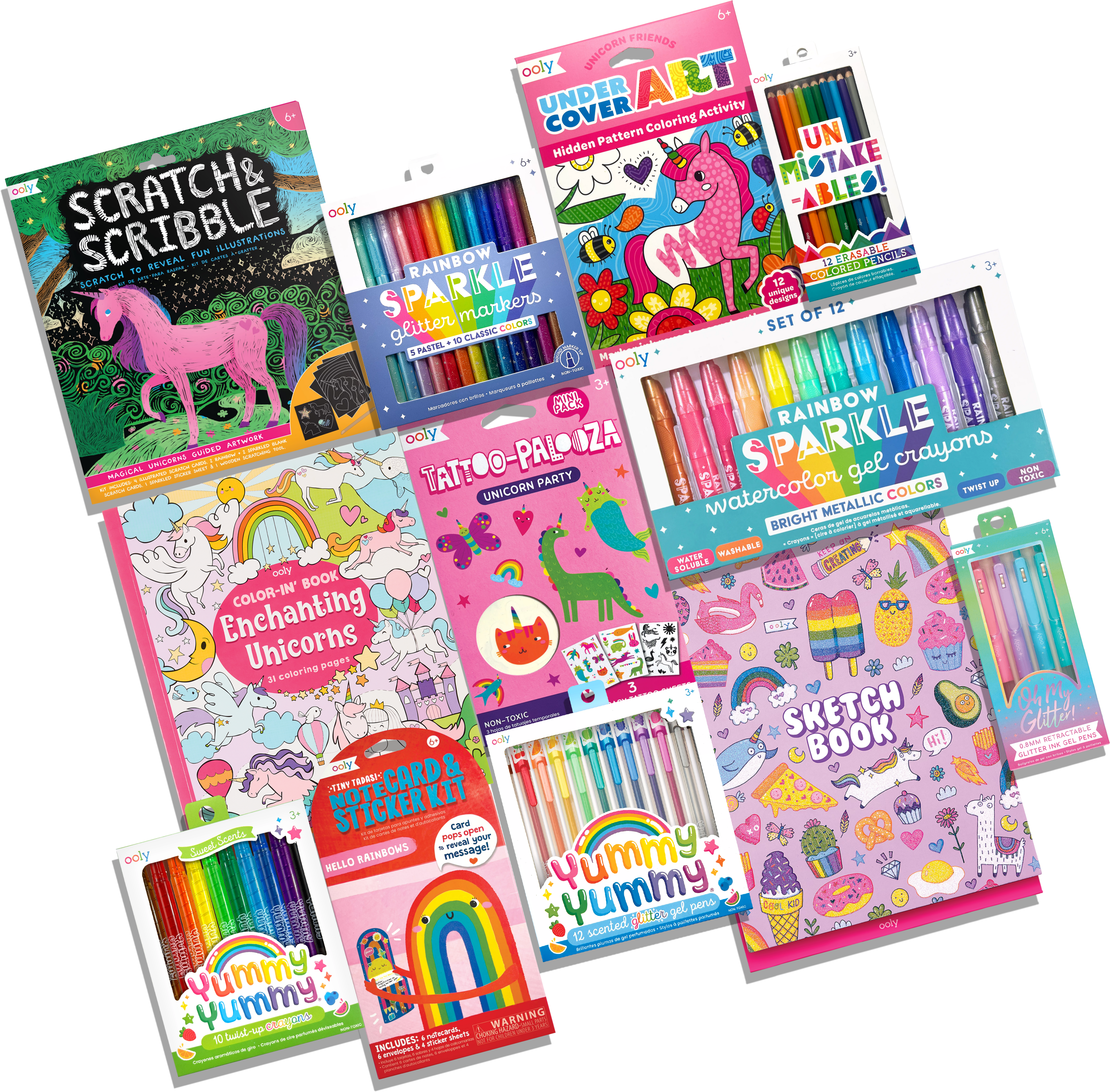 Collection of products from OOLY Ultimate Unicorn Rainbows Bonus Box