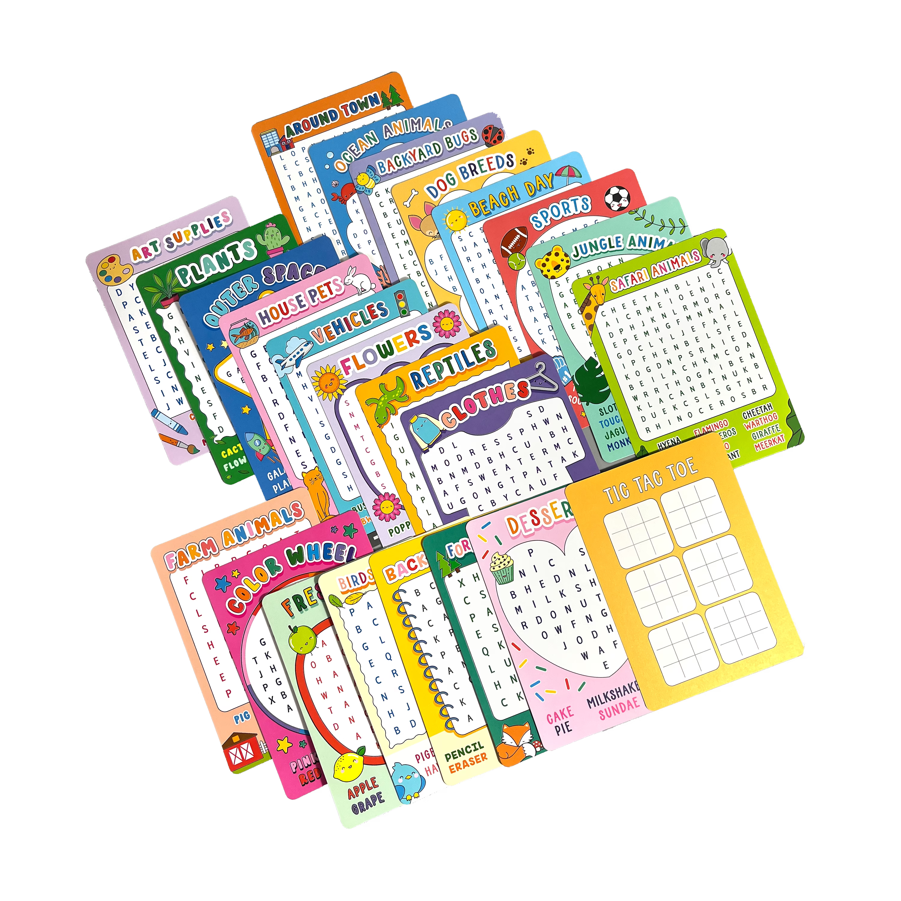 All activity cards from the OOLY Word Search Activity Cards