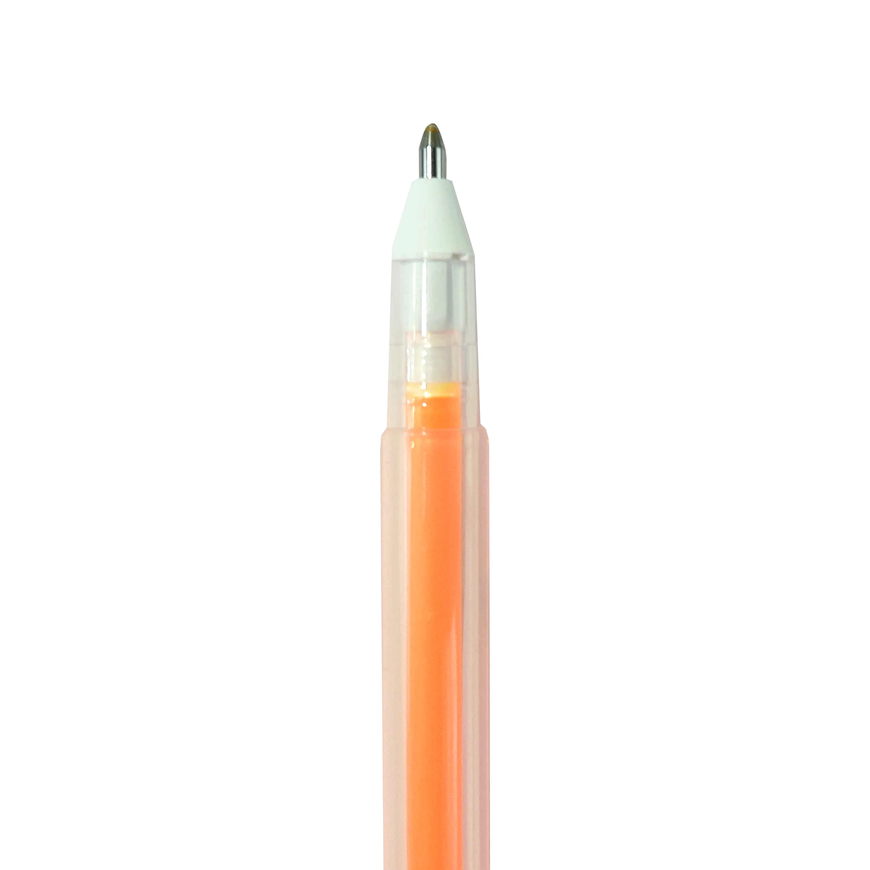 Close up of orange OOLY Yummy Yummy Neon Scented Gel Pen tip