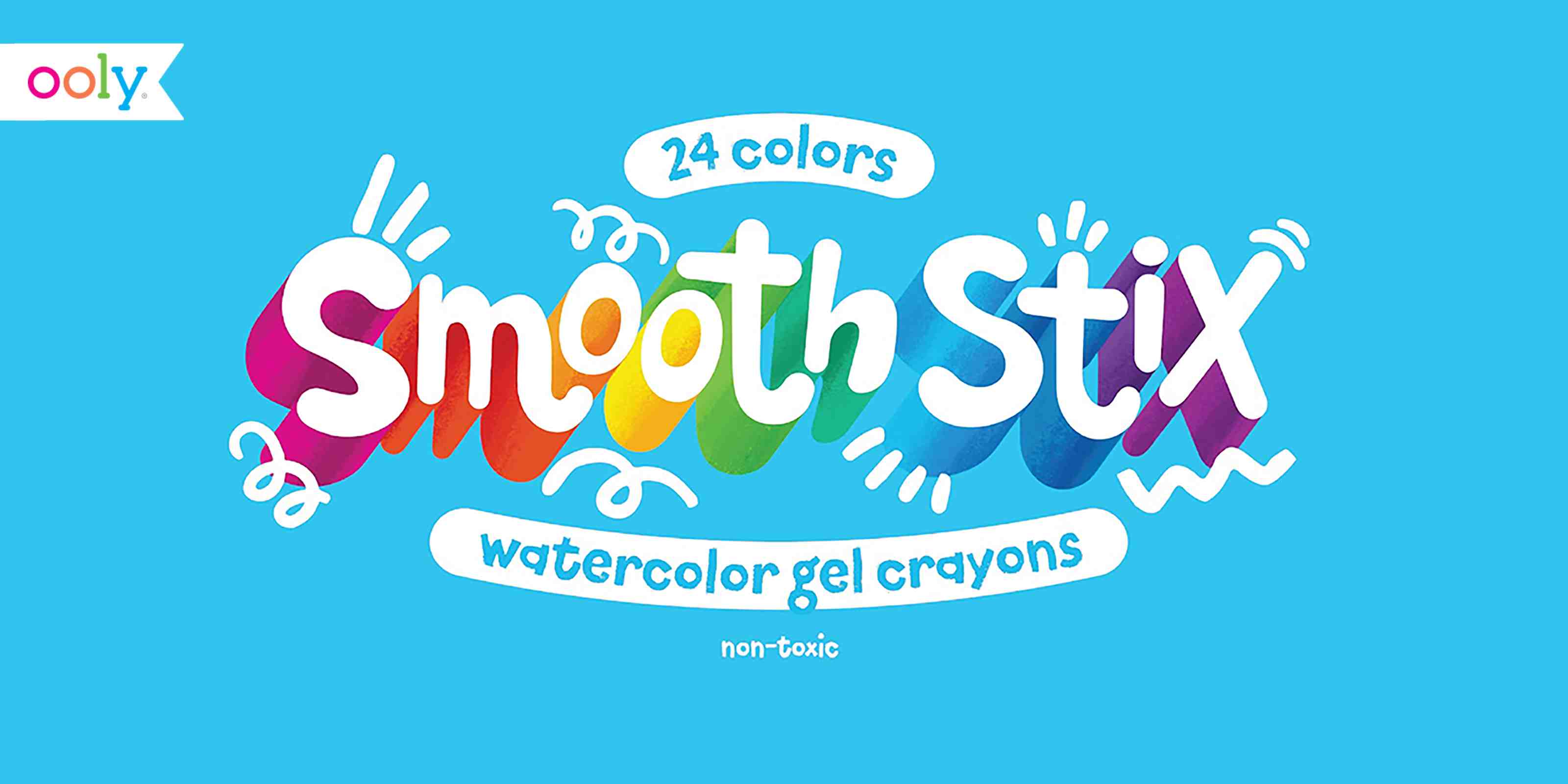  Customer reviews: Ooly Smooth Stix Gel Crayons for Kids and  Adults with Paint Brush - Set of 25 Watercolor Rainbow Crayons for Glass  and Paper with Clear Plastic Crayon Case 