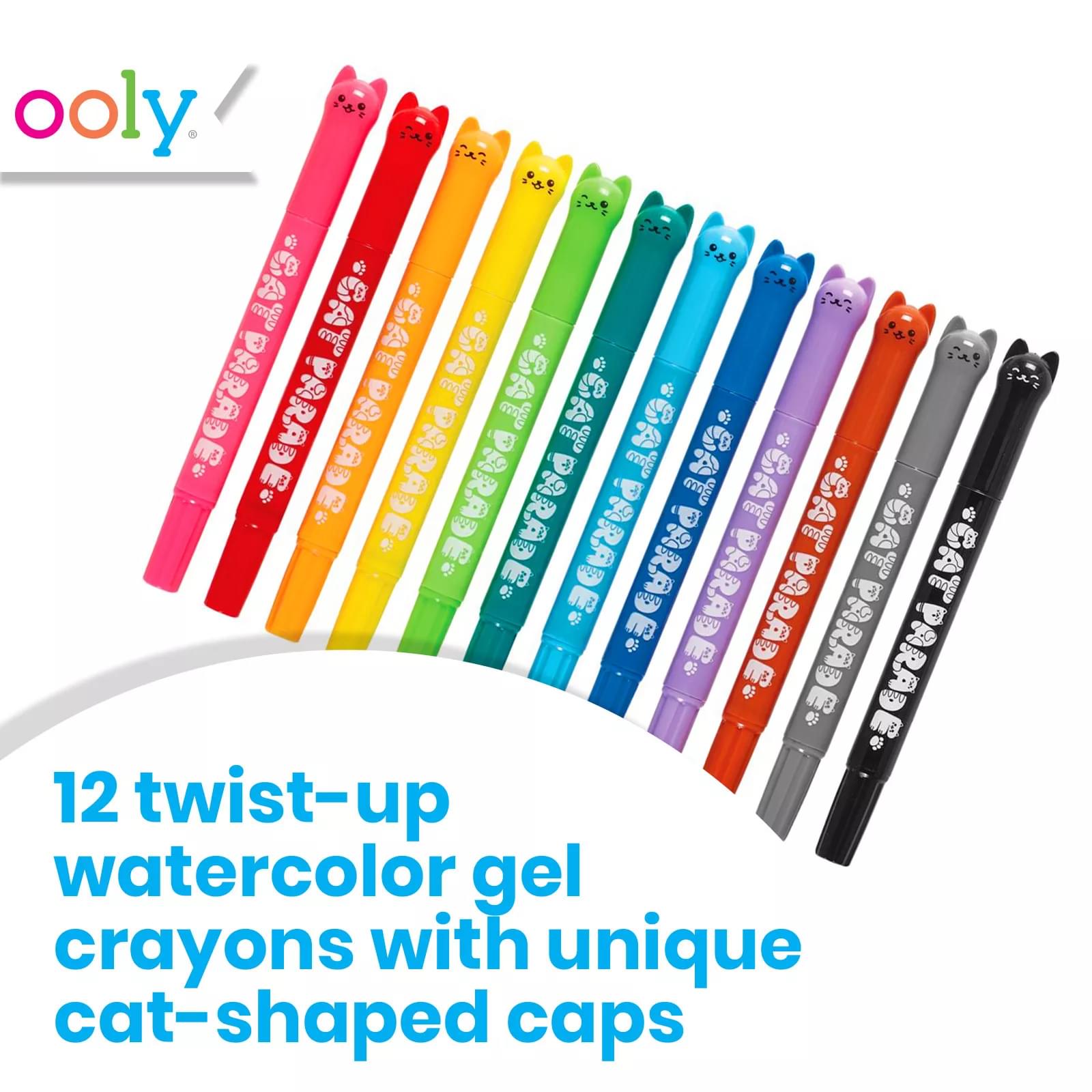 OOLY : Rainbow Sparkle Metallic Watercolor Gel Crayons-Set of 12
