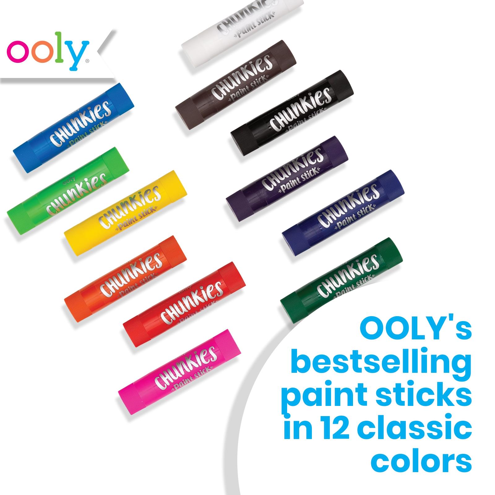 Ooly - Chunkies Classic Paint Sticks Pack of 12 – Roman & Leo