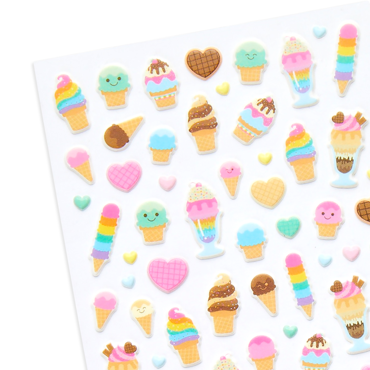 Sandylion Ice Cream and Sweets Sparkly Stickers 1 Sheet of 21 Different  Stickers 