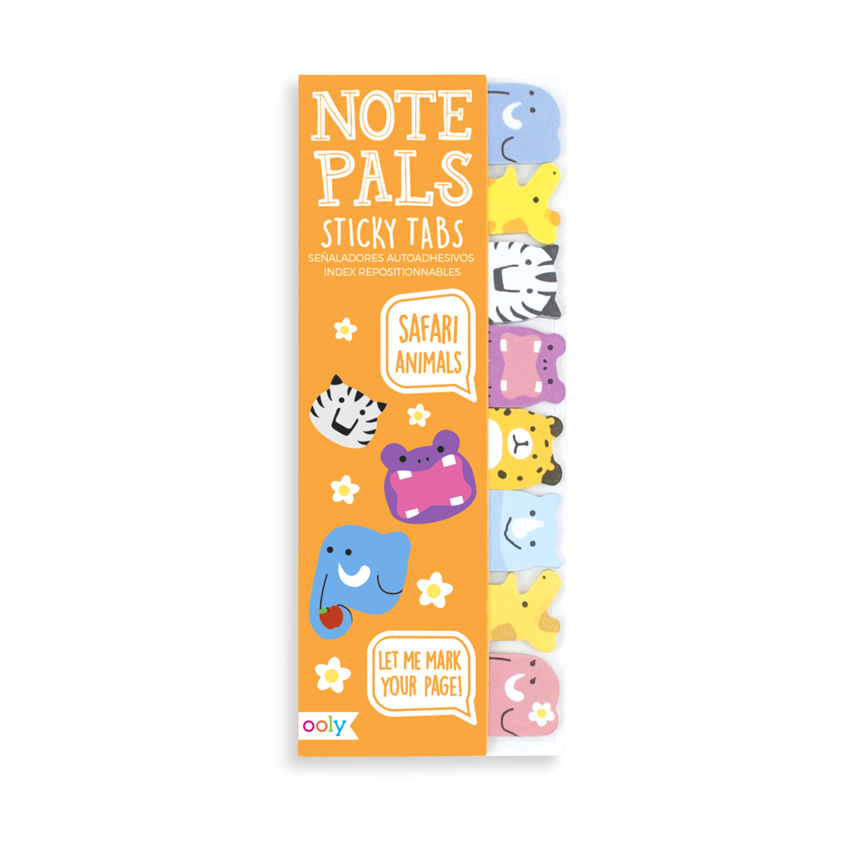 Note Pals Sticky Tabs with safari themed animals