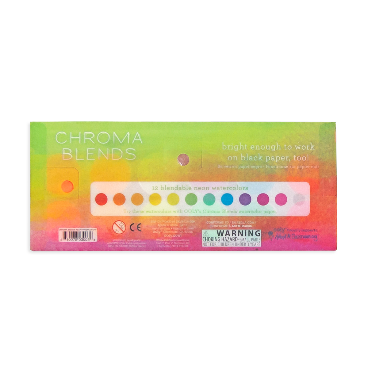 Chroma Blends Neon Watercolor Paint Set - 12 Colors - OOLY