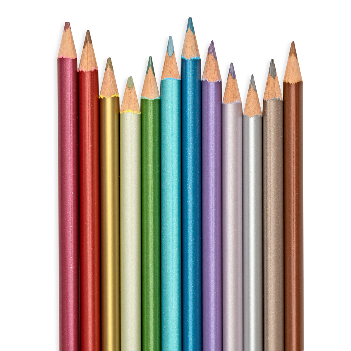 Modern Metallics Colored Pencils - Set of 12 - Toyrifix
