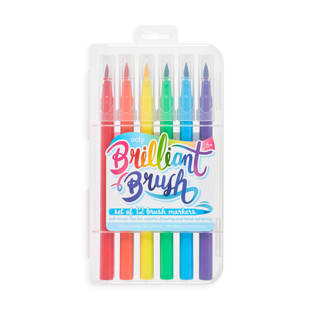 Brilliant Brush Washable Markers Set 24 Colors Soft Brush Tips NI