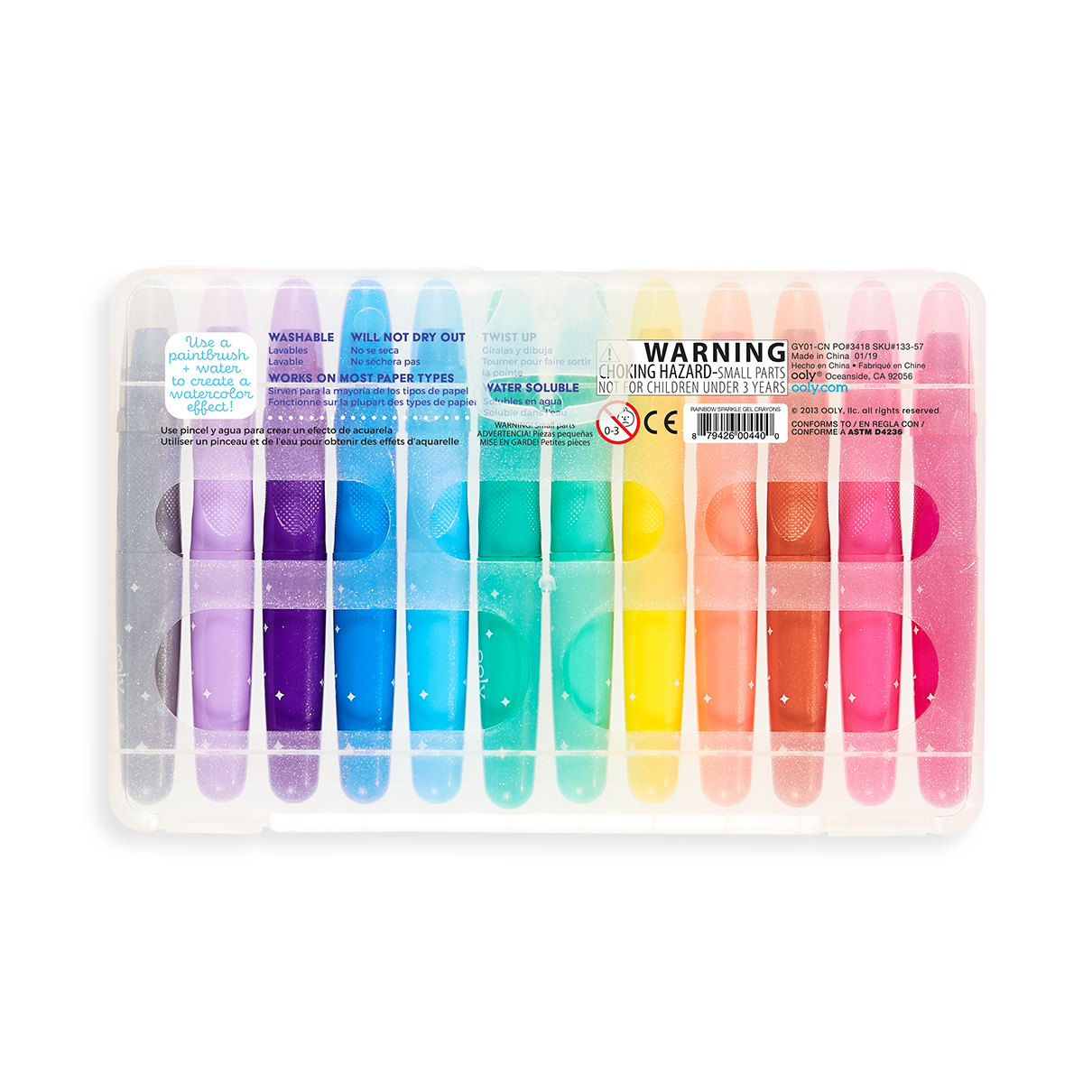 สีเทียนประกายมุก เมทัลลิก Rainbow Sparkle Watercolor Gel Crayons